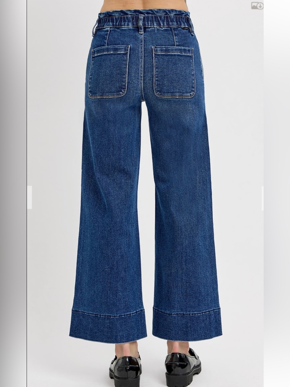 128 ❤️RISEN • ELASTIC RAND HIGH RISE CROP WIDE RUFFLE RAND IRANS - Picture 3 of 3